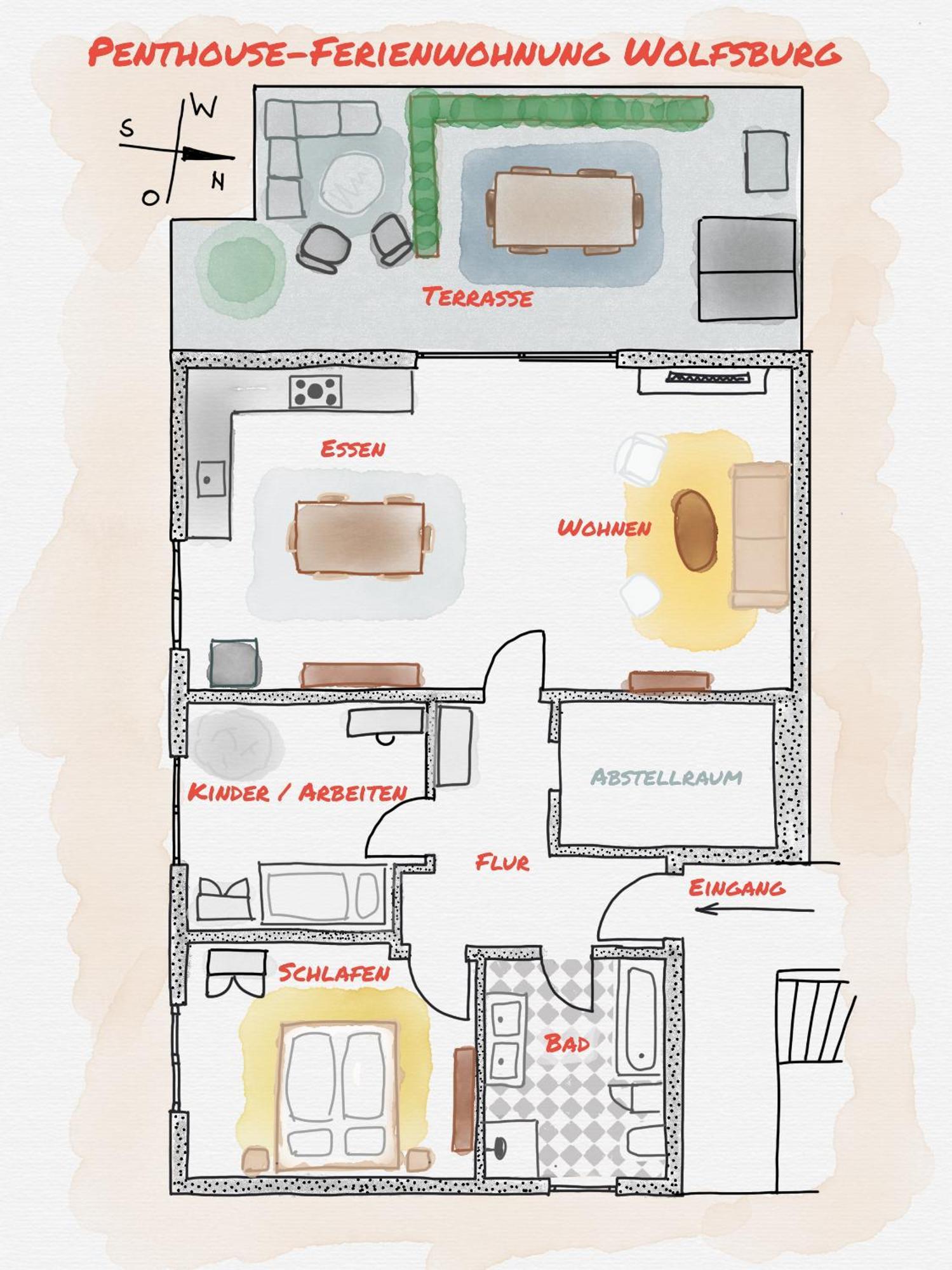 Penthouse-Ferienwohnung วอล์ฟสบวร์ก ภายนอก รูปภาพ